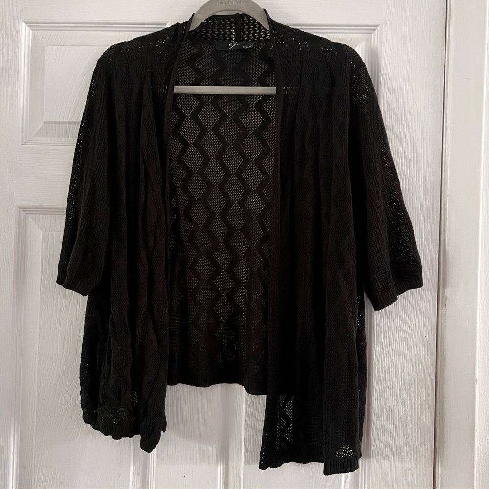 Black Open front slight crop bolero - Plus size 3x